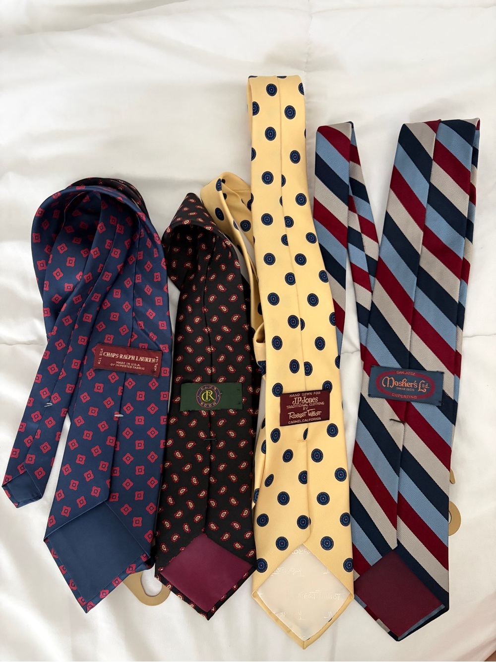 Multiples Yellow Dot & Navy-Red Stripe Assorted Silk Neckties